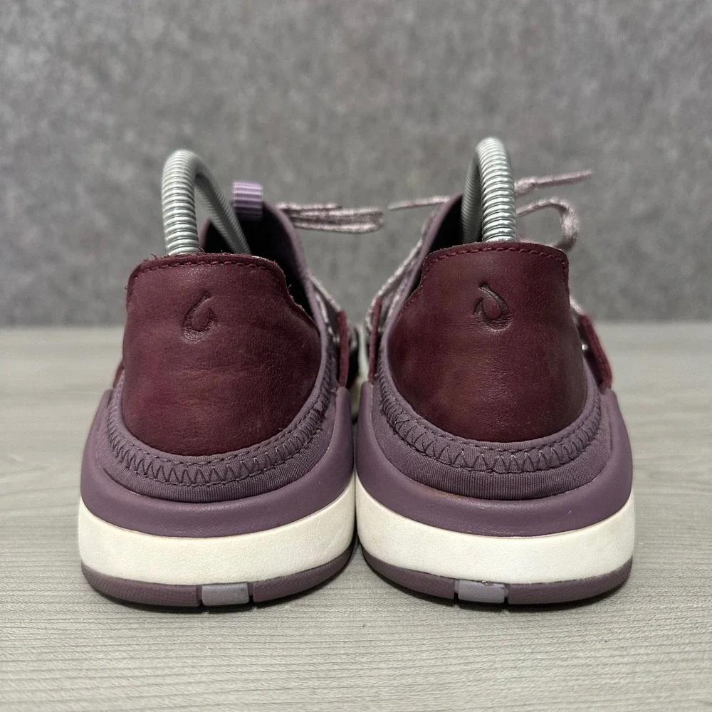 OluKai‎ Miki Li Women Size 8 Sneaker 20366-5Q1A Mauve Plum Leather Textile